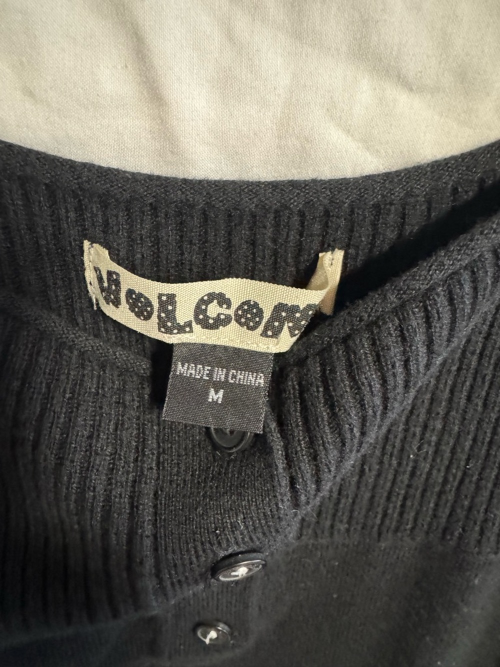 Volcom Black Ribbed Button Tank - Picture 3 of 4